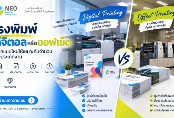 โรงพิมพ์ดิจิตอลหรือออฟเซ็ต เลือกแบบไหนให้เหมาะกับจำนวนและประเภทงาน